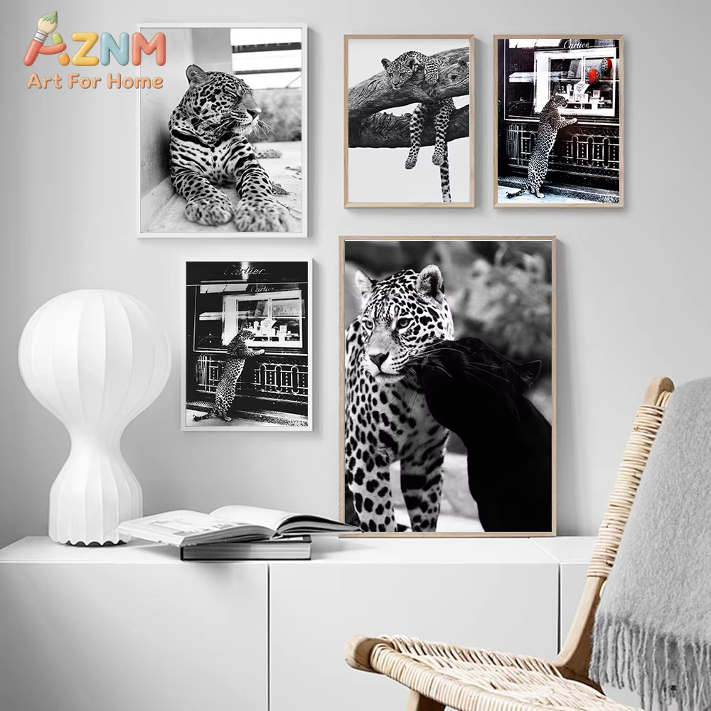 Photography Black And White - AZNM Joyería - Póster de leopardo,