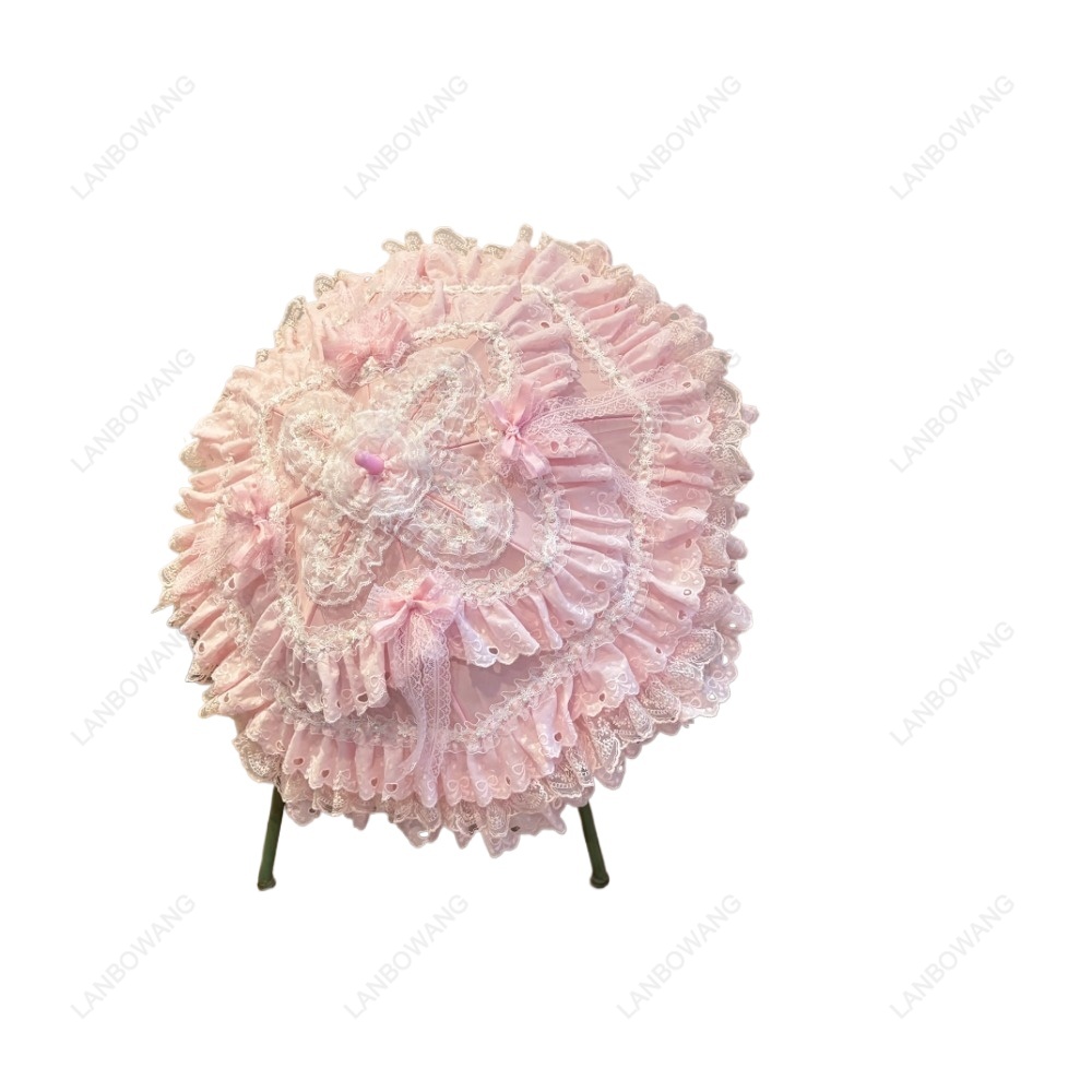 Photography Umbrella - Parasol de Encaje Floral Rosa Hecho