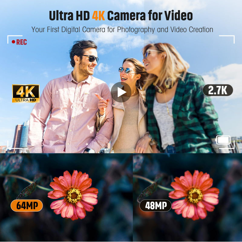 Cámara digital 4K de 64MP con  - Photography Nature Images reseña y precio